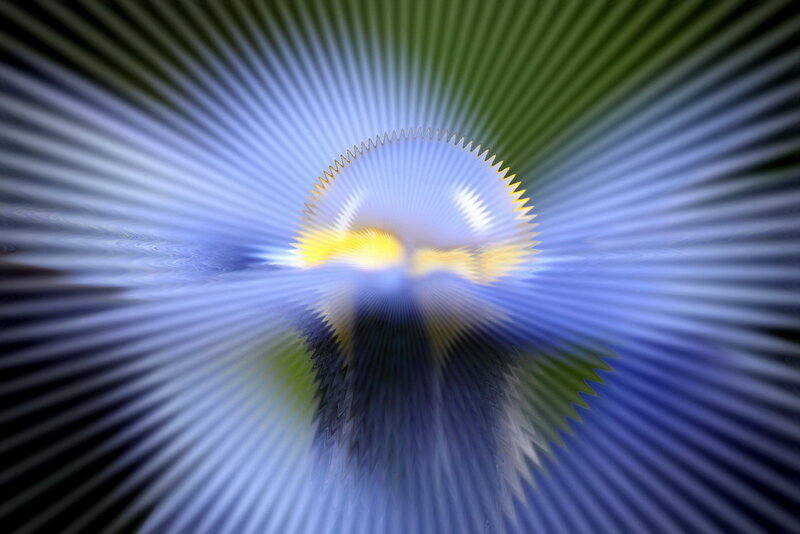 Abstract Light Burst — Blue, Dynamic, Digital Art, Light Rays