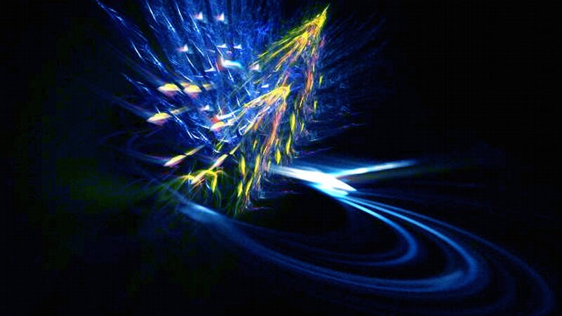 Abstract Light Burst — Blue, Dynamic, Digital Art