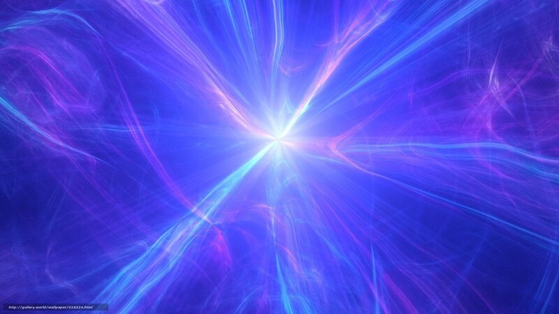 Abstract Light Burst — Blue, Energetic, Digital Art, Light Rays