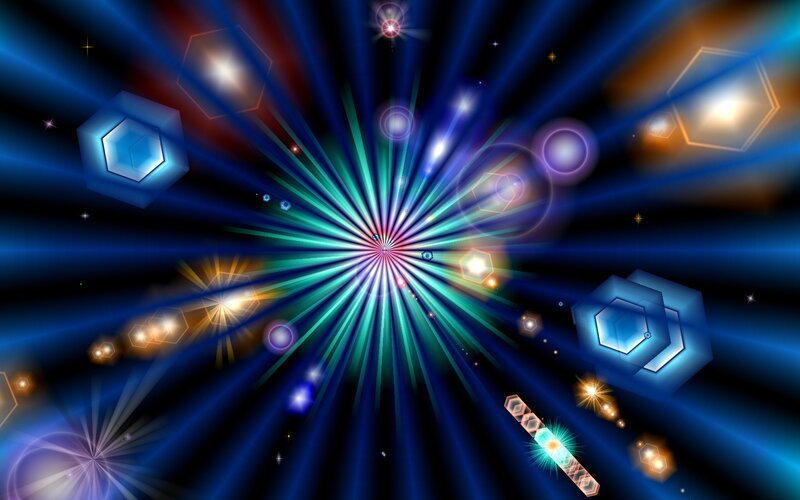 Abstract Light Burst — Blue, Energetic