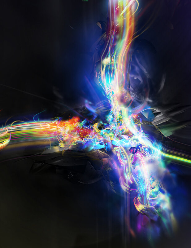 Abstract light burst explosion