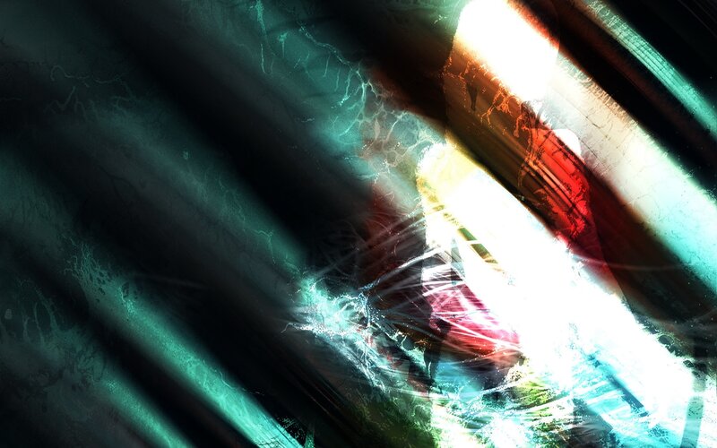 Abstract Light Burst — Green, Dramatic