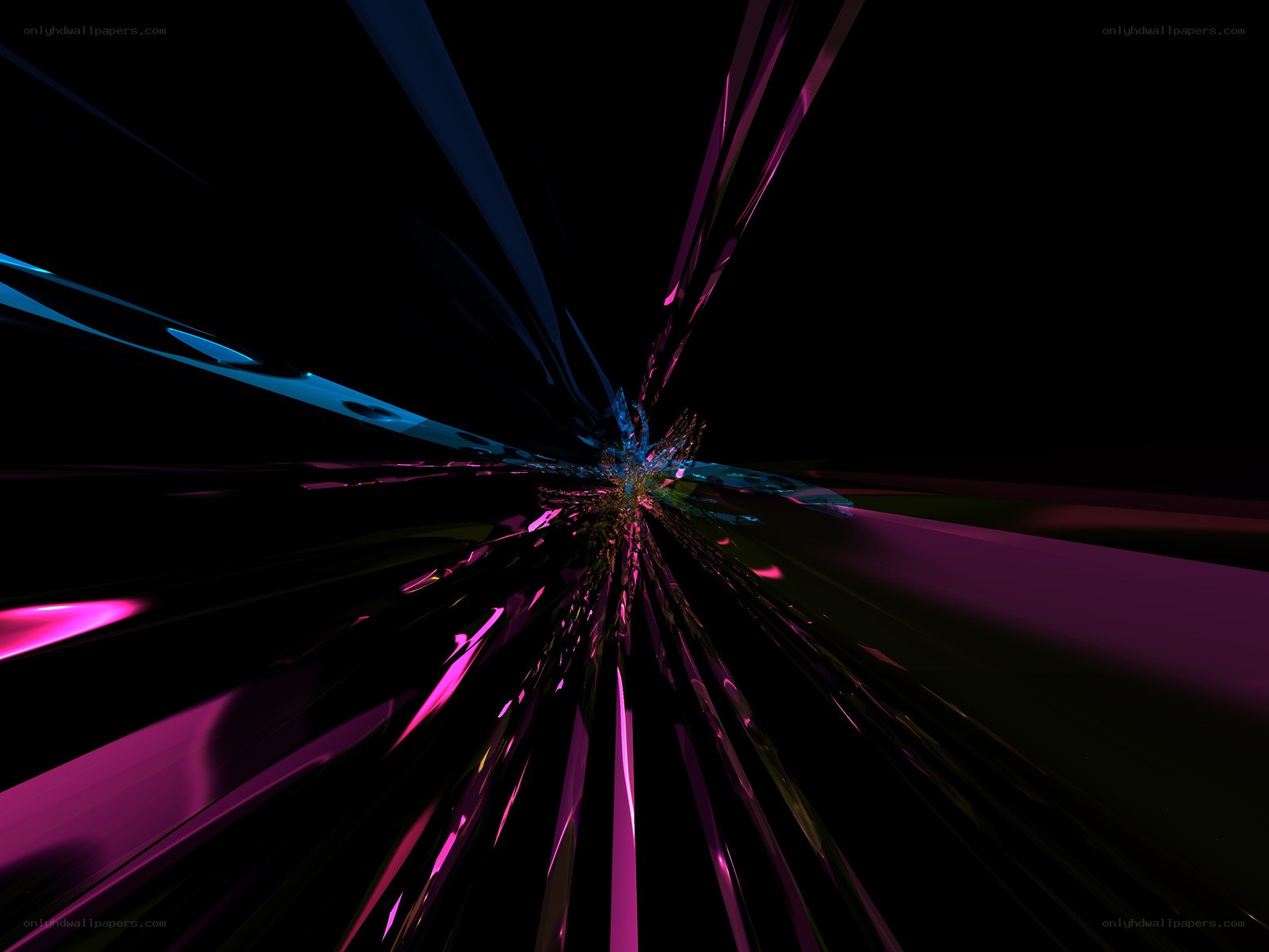 Abstract light burst in space