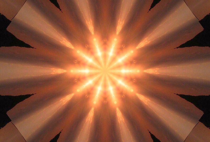 Abstract Light Burst — Orange, Radiant