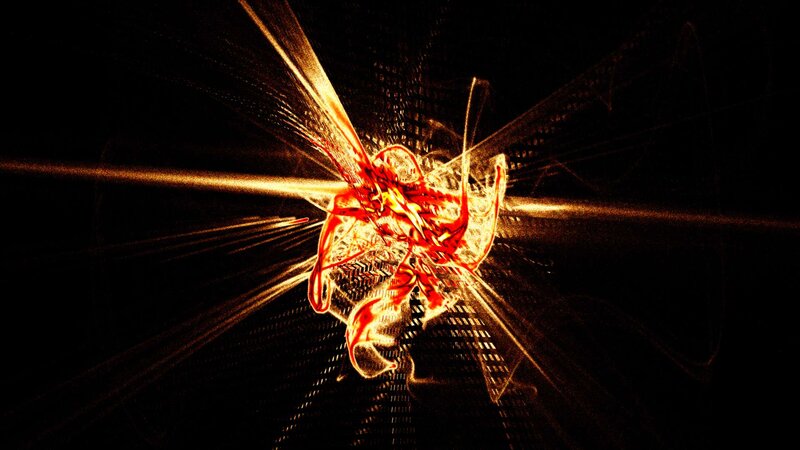 Abstract Light Burst — Red, Dramatic, Digital Art, Light Rays