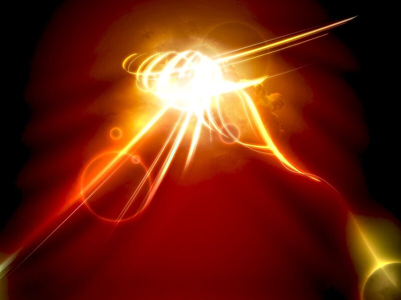 Abstract Light Burst — Red, Dramatic, Digital Art, Light Streaks