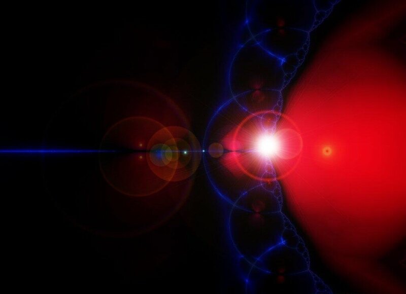 Abstract Light Burst — Red, Dramatic, Digital Art
