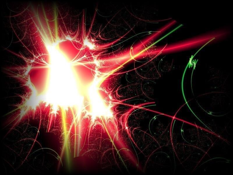 Abstract Light Burst — Red, Energetic