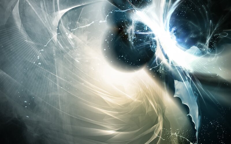 Abstract Light Burst — White, Dramatic, Digital Art