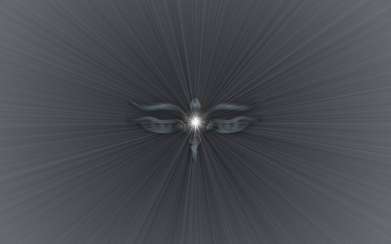abstract light burst with central figure