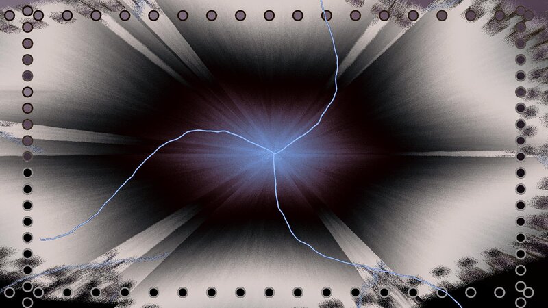 abstract light burst with film strip