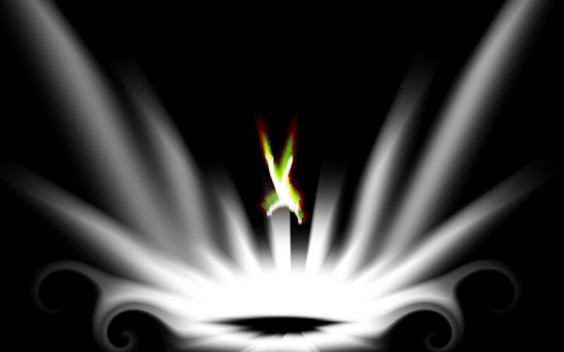abstract light burst with symbol
