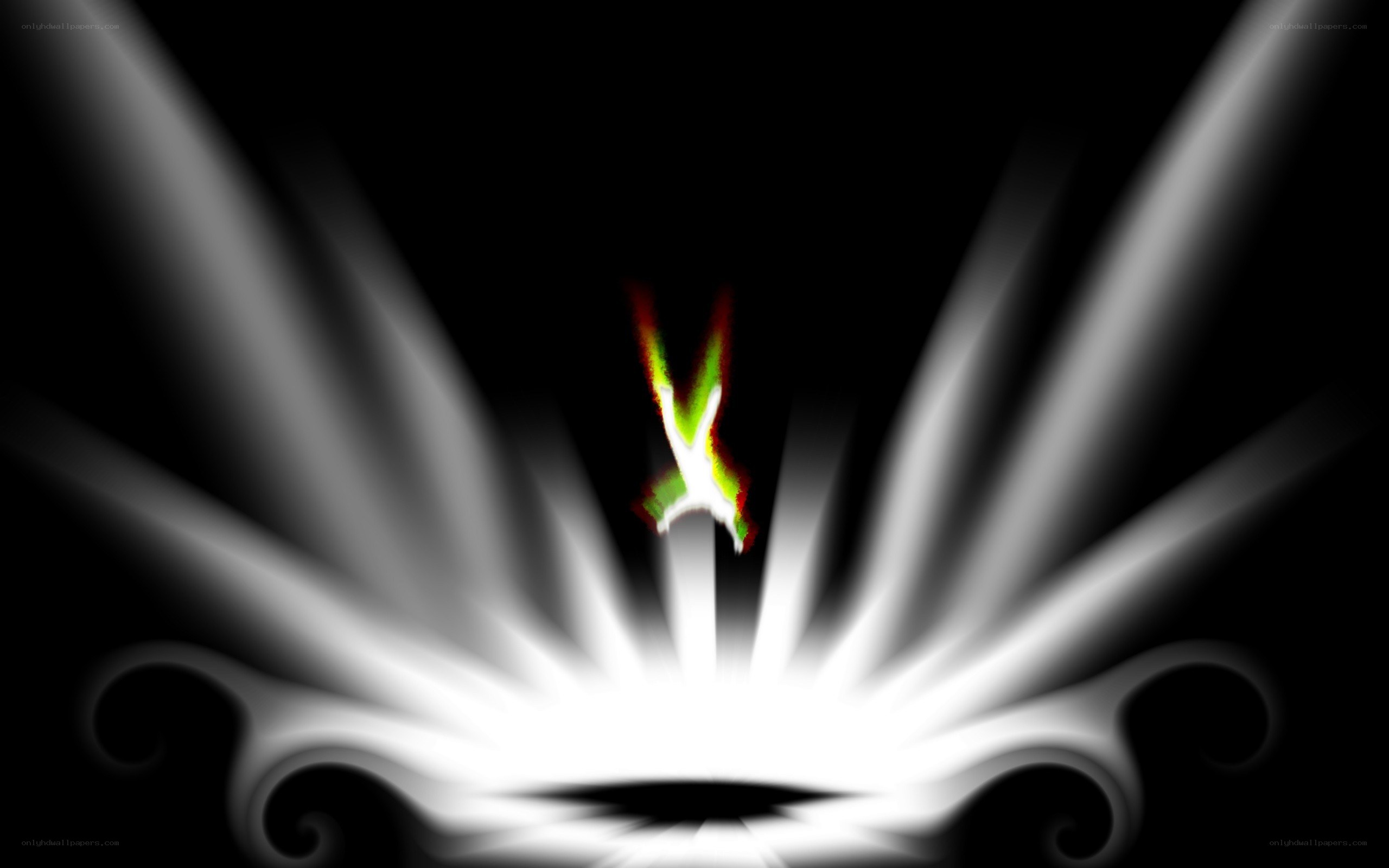 abstract light burst with symbol