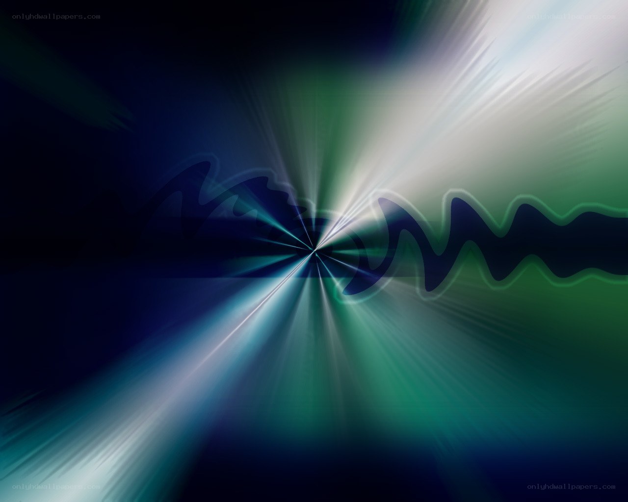 abstract light burst with wave patterns