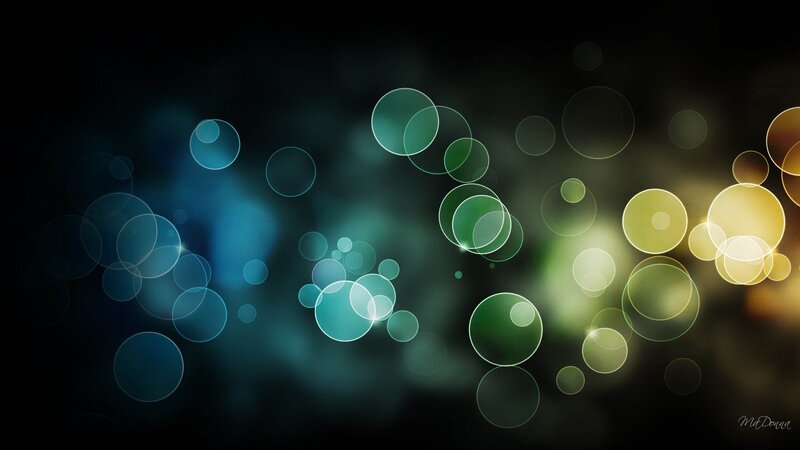 Abstract Light Circles — Blue, Calm, Digital Art