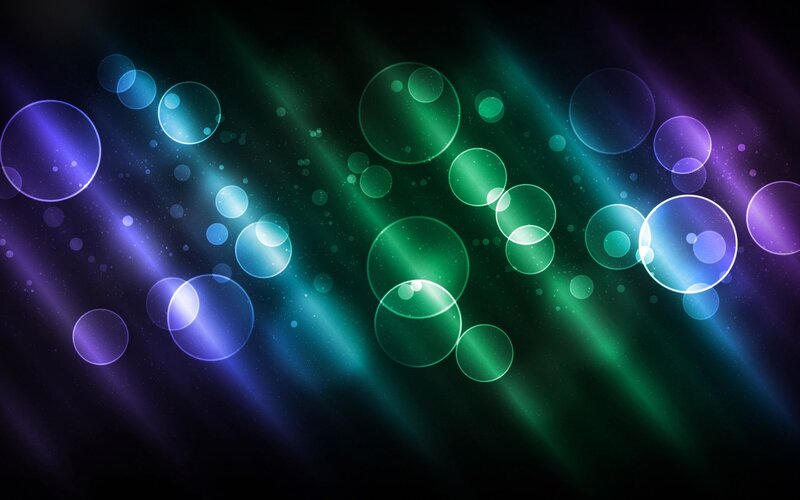Abstract Light Circles — Green, Dynamic, Digital Art