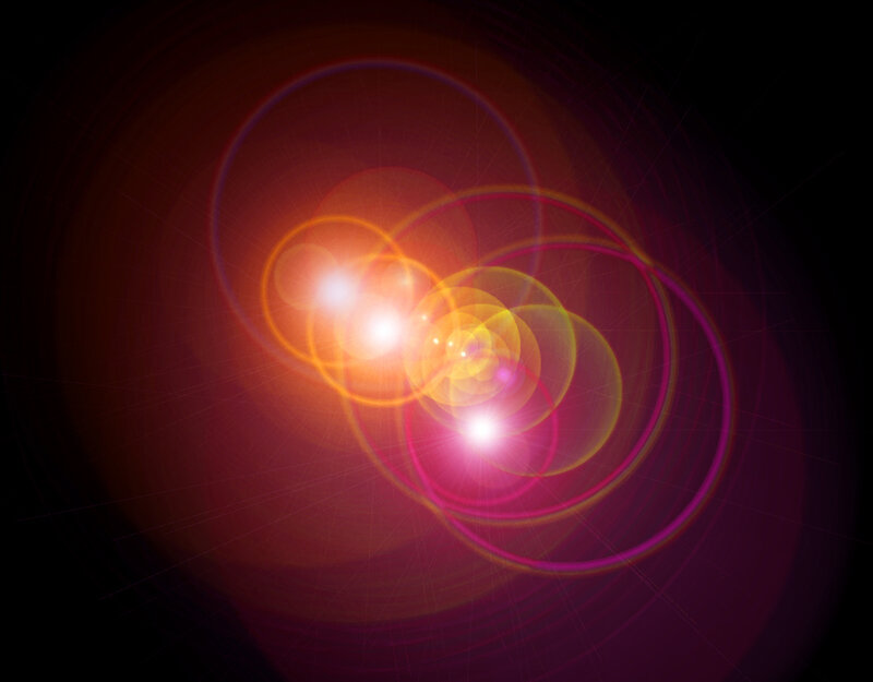 Abstract Light Circles — Red, Dramatic