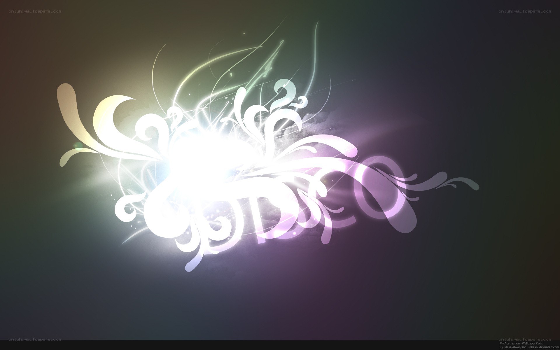 Abstract light design with floral patterns