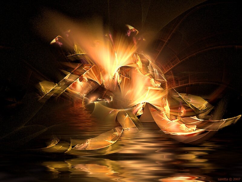 Abstract Light Explosion — Gold