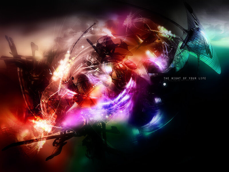 Abstract Light Explosion — Purple, Dramatic, Night