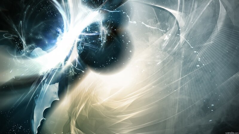 Abstract Light Explosion — White, Dramatic, Digital Art, Particles