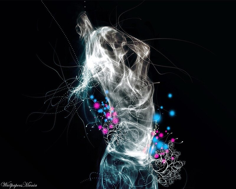 Abstract Light Figure — Black