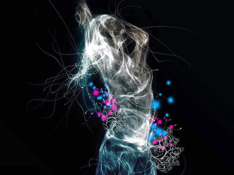 Abstract Light Figure — White