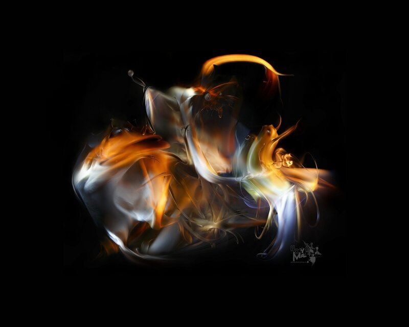 Abstract Light Forms — Black, Dramatic