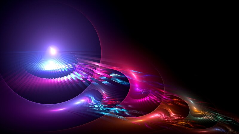 Abstract Light Fractal — Purple, Dramatic, Digital Art, Color