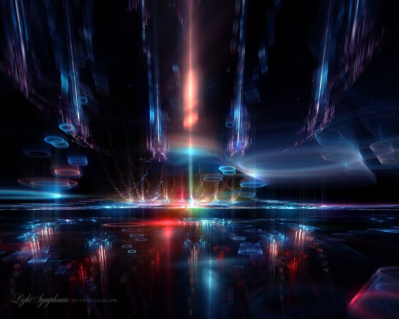 Abstract Light Fractals — Blue, Dramatic