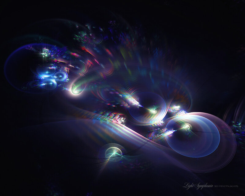 Abstract Light Fractals — Blue