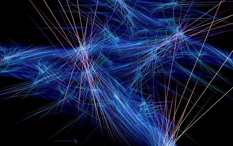 Abstract Light Lines — Blue, Dynamic, Digital Art, Color