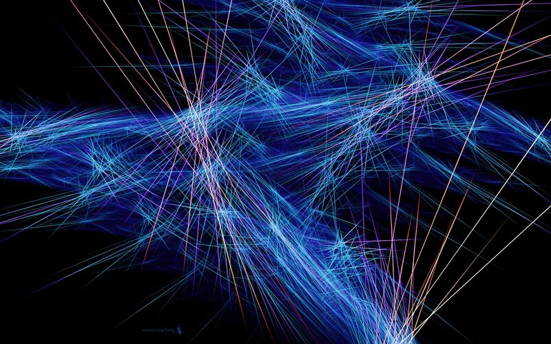 Abstract Light Lines — Blue, Dynamic, Digital Art