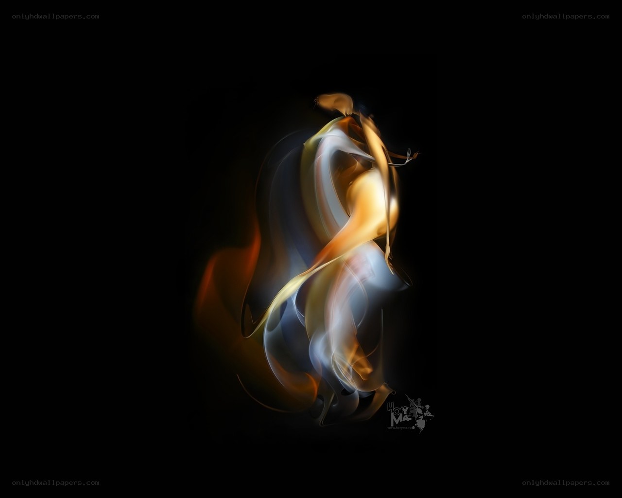 Abstract light painting figure