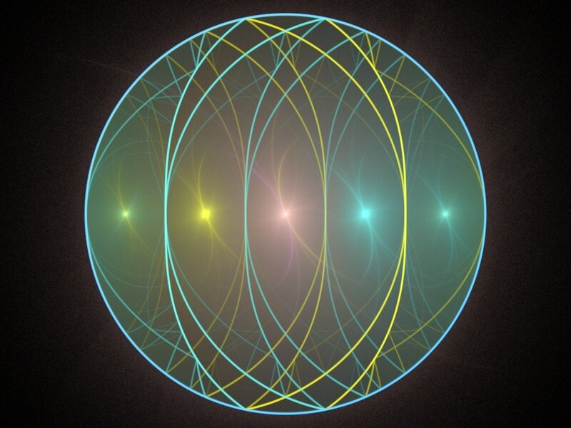 Abstract light pattern with glowing lines
