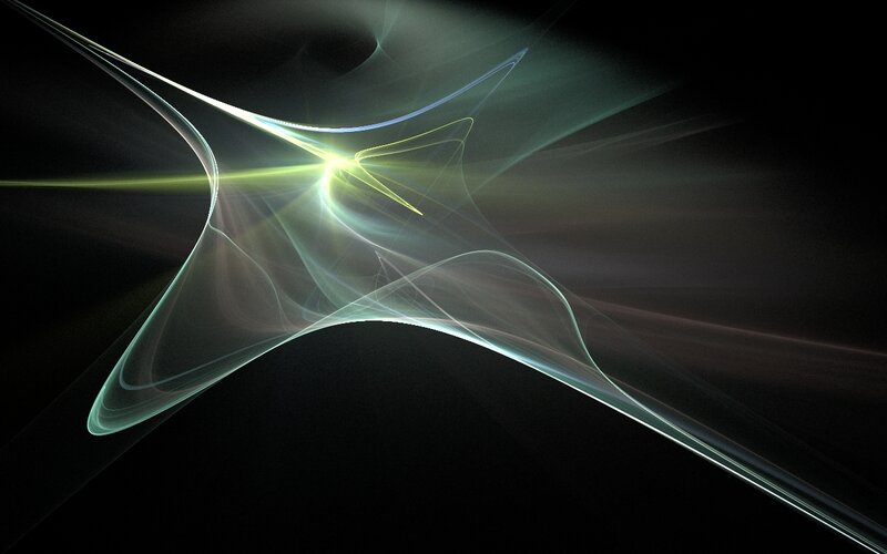 Abstract Light Patterns — Black, Dramatic, Digital Art, Light Beams, Curved Lines