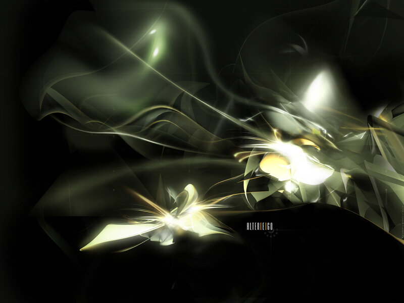 Abstract Light Patterns — Black, Dramatic, Digital Art, Smoke