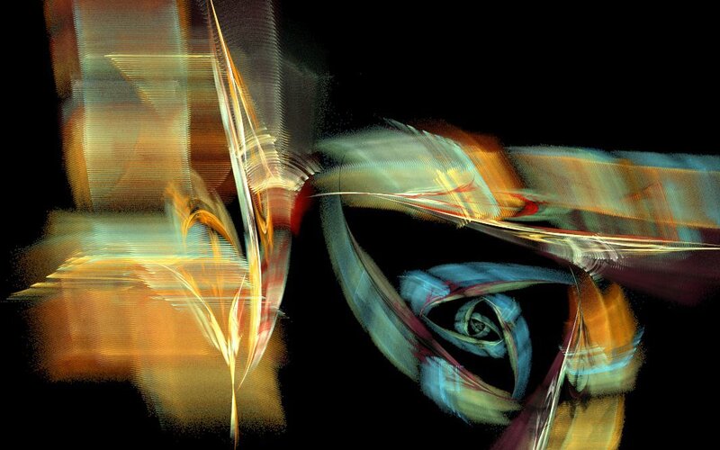 Abstract Light Patterns — Black, Dynamic, Digital Art