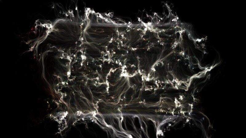 Abstract Light Patterns — Black, Ethereal, Digital Art, Smoke