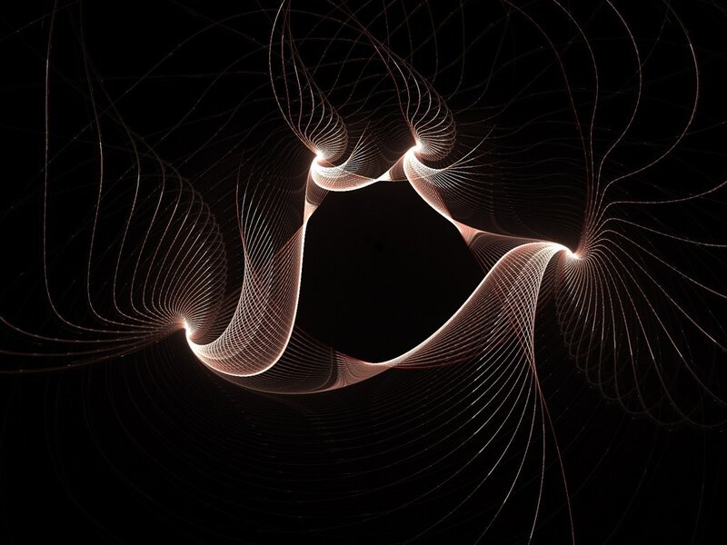 Abstract Light Patterns — Black, Mysterious, Digital Art, Lines