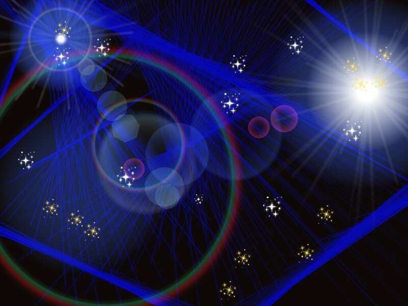 Abstract Light Patterns — Blue, Dramatic, Digital Art, Stars