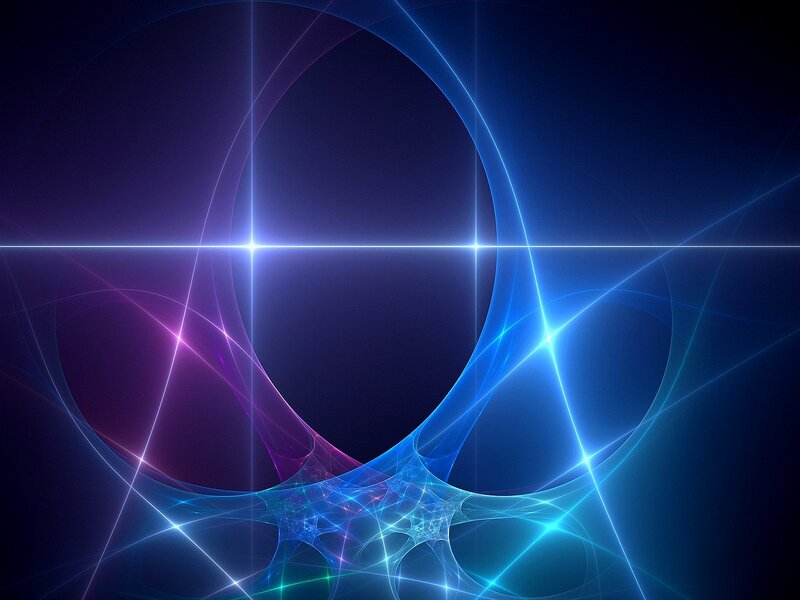 Abstract Light Patterns — Blue, Dramatic, Digital Art