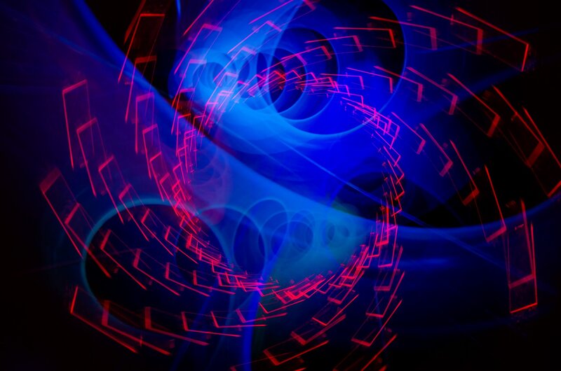 Abstract Light Patterns — Blue, Dynamic, Light Trails