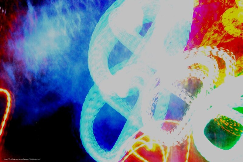 Abstract Light Patterns — Blue, Energetic, Digital Art, Light Trails