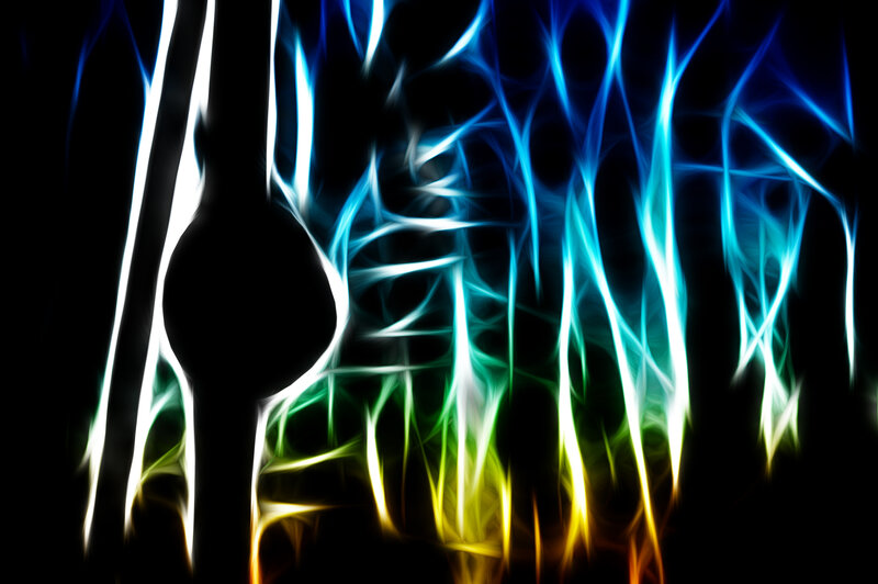 Abstract Light Patterns — Blue, Energetic, Digital Art, Lines, Darkness