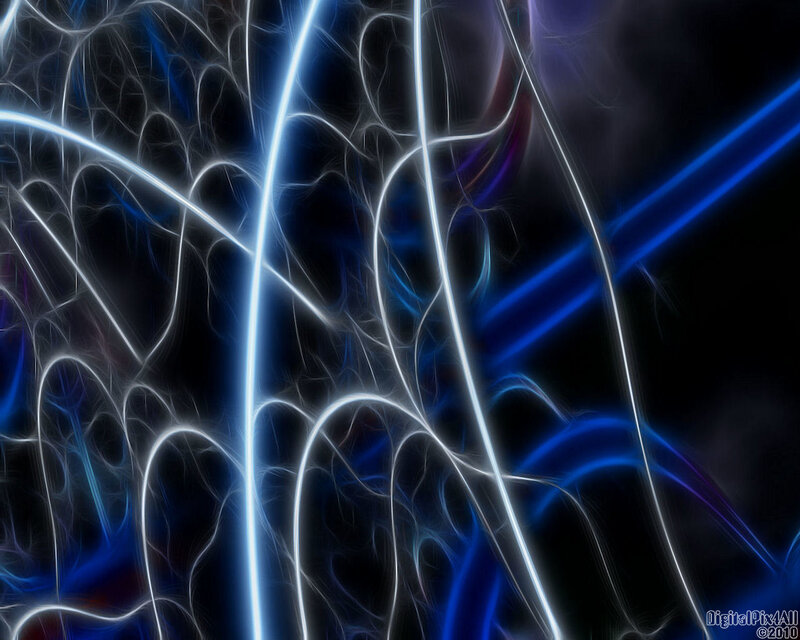 Abstract Light Patterns — Blue, Energetic, Digital Art, Lines