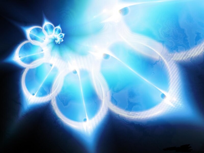 Abstract Light Patterns — Blue, Ethereal, Digital Art, Circles, Glow