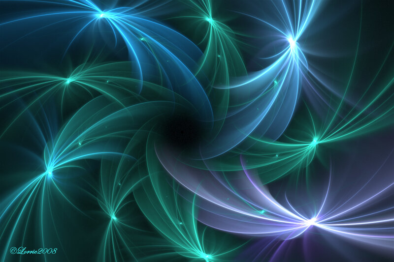 Abstract Light Patterns — Blue, Ethereal, Digital Art, Light Beams, Glow, Dark Background, Green