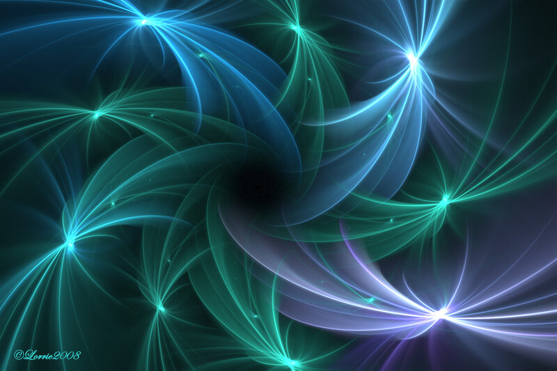 Abstract Light Patterns — Blue, Ethereal, Digital Art, Light Beams