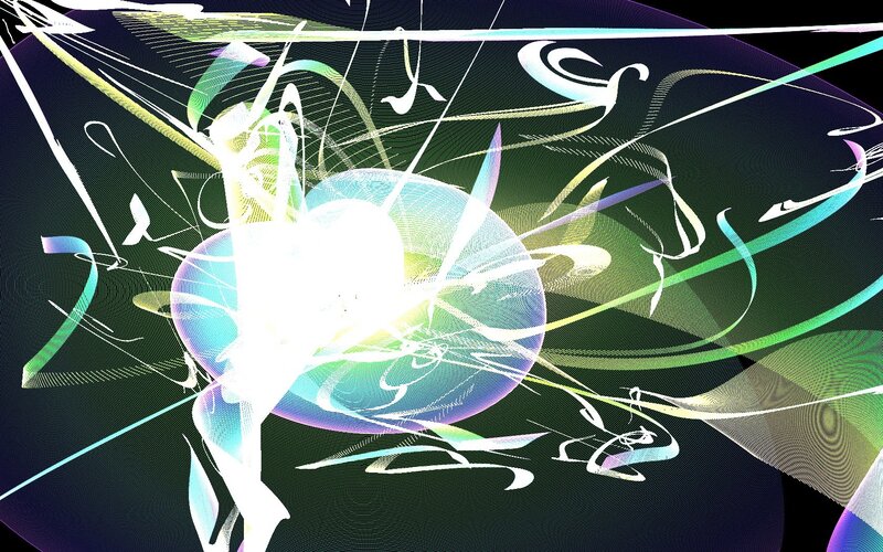 Abstract Light Patterns — Green, Dynamic, Digital Art, Lines